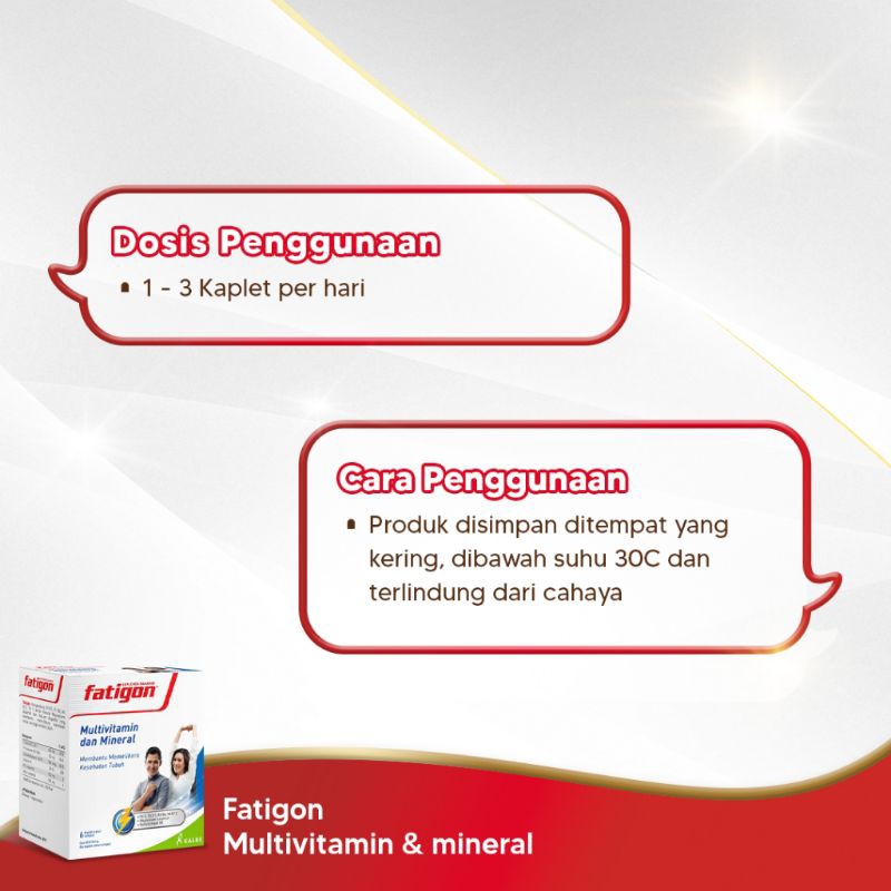 Jual Fatigon & Fatigon Spirit Multivitamin & Mineral 1 Strip @6 Tablet ...