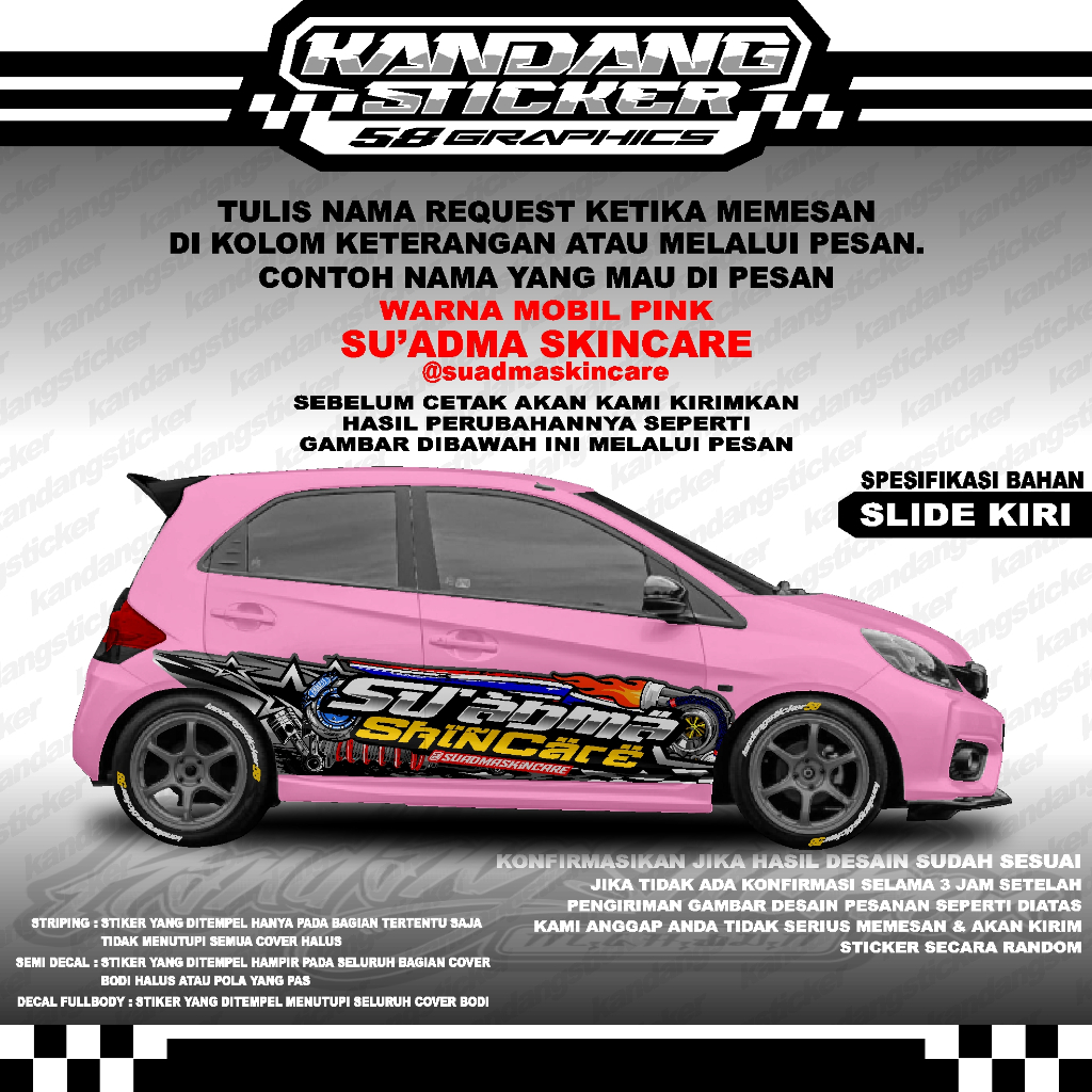 Jual Stiker Striping Mobil Brio Thailooks Style SMT-0002 Thailand ...