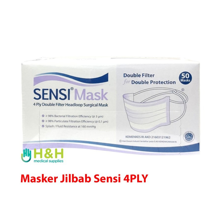 Jual Masker Jilbab Sensi / Masker Hijab Sensi / Headloop Sensi / Masker ...