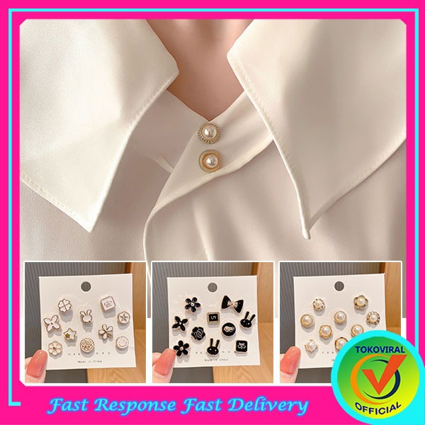 Jual Set Bros Pin Fashion Motif Lucu 10 In 1 / Pin Kancing Baju Hijab ...