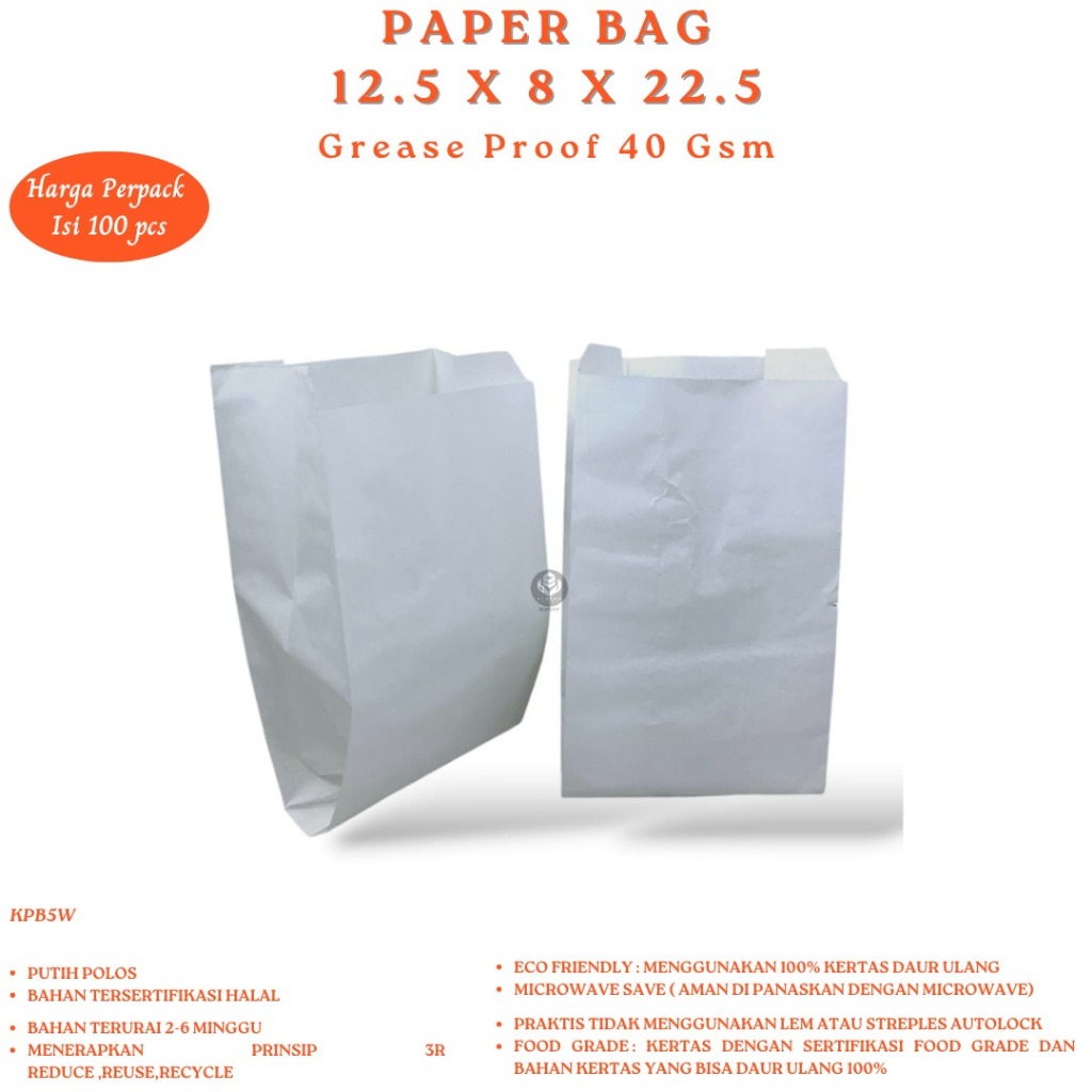 Jual Paper Bag Small Kertas Roti (Isi 100 Pcs-KPB5W) | Shopee Indonesia