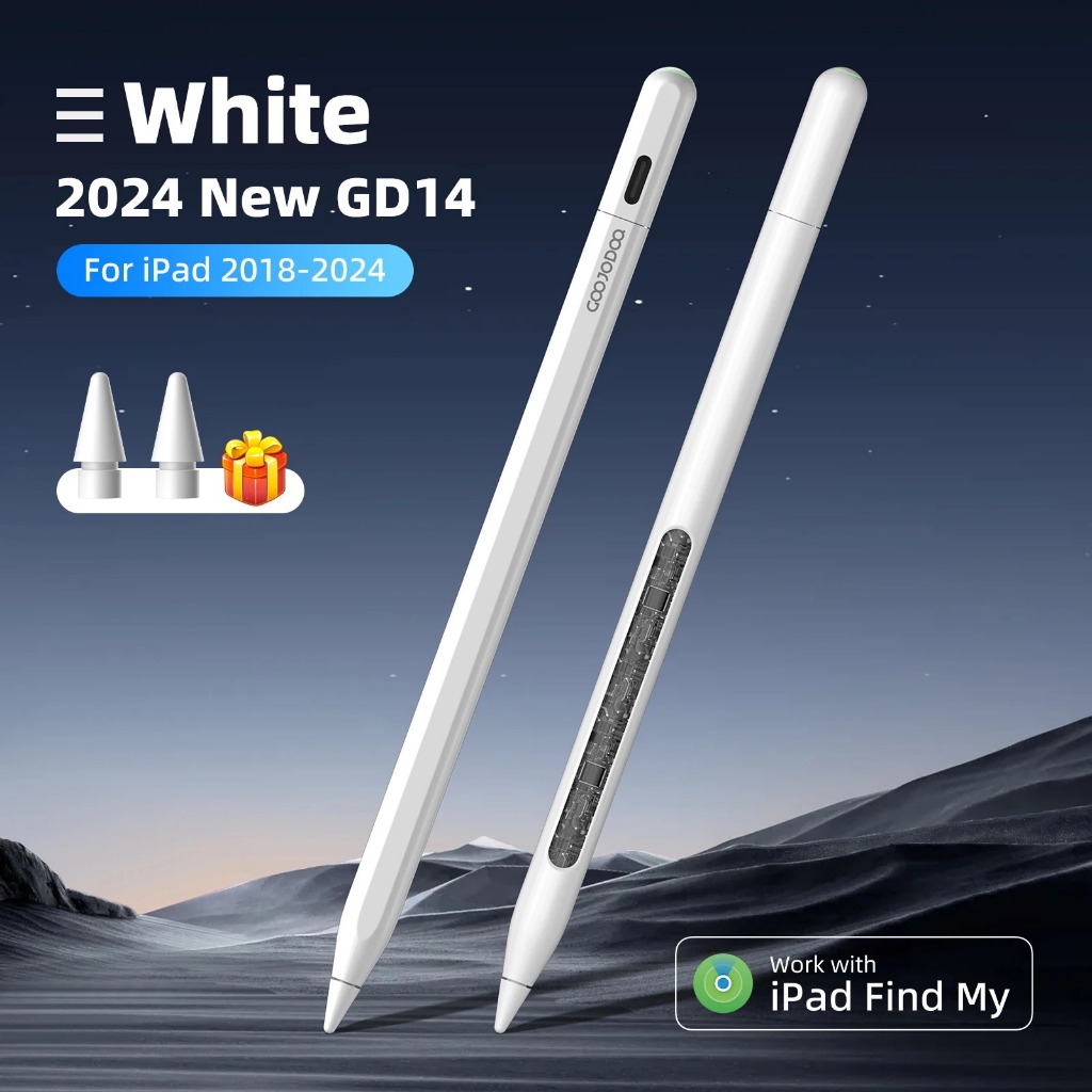 goojodoq GD14 Stylus Pen For Apple Pencil with IPad Find My app Custom  Hotkeys for iPad 2018-2024