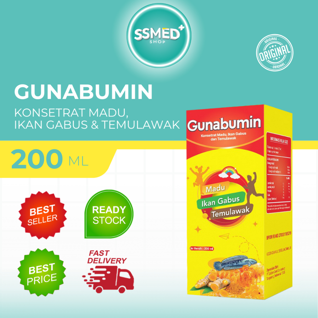 Jual GUNABUMIN KONSETRAT MADU IKAN GABUS DAN TEMULAWAK ISI 200 ml ...