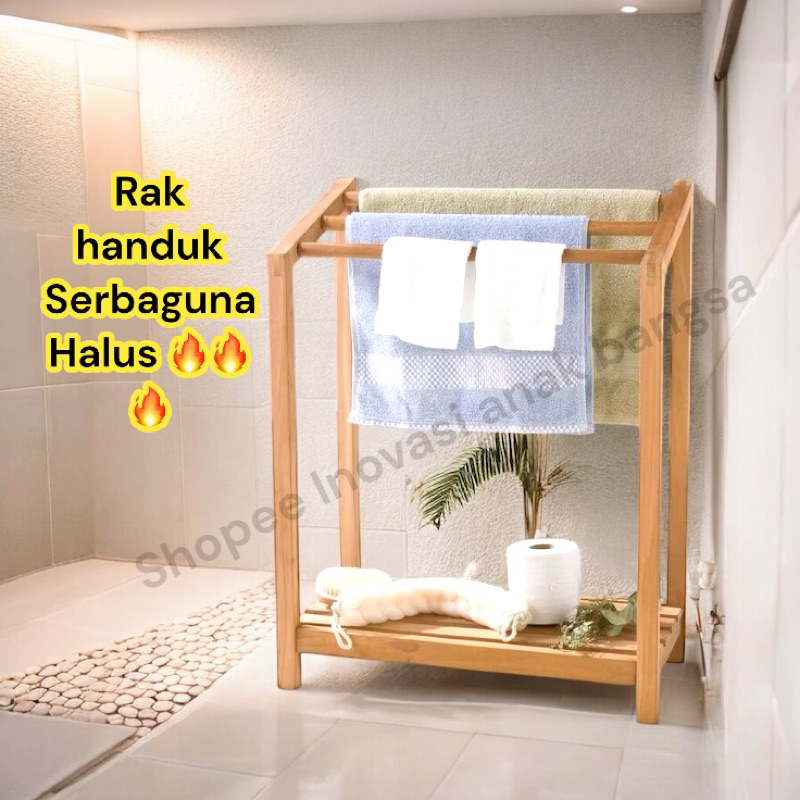Jual NEW MODEL Rak handuk /rak handuk kayu pinus kokoh/ rak handuk ...