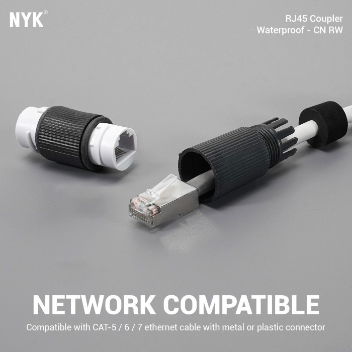 Jual Penyambung Connector NYK Rj45 Barel Coupler Waterproof Outdoor ...