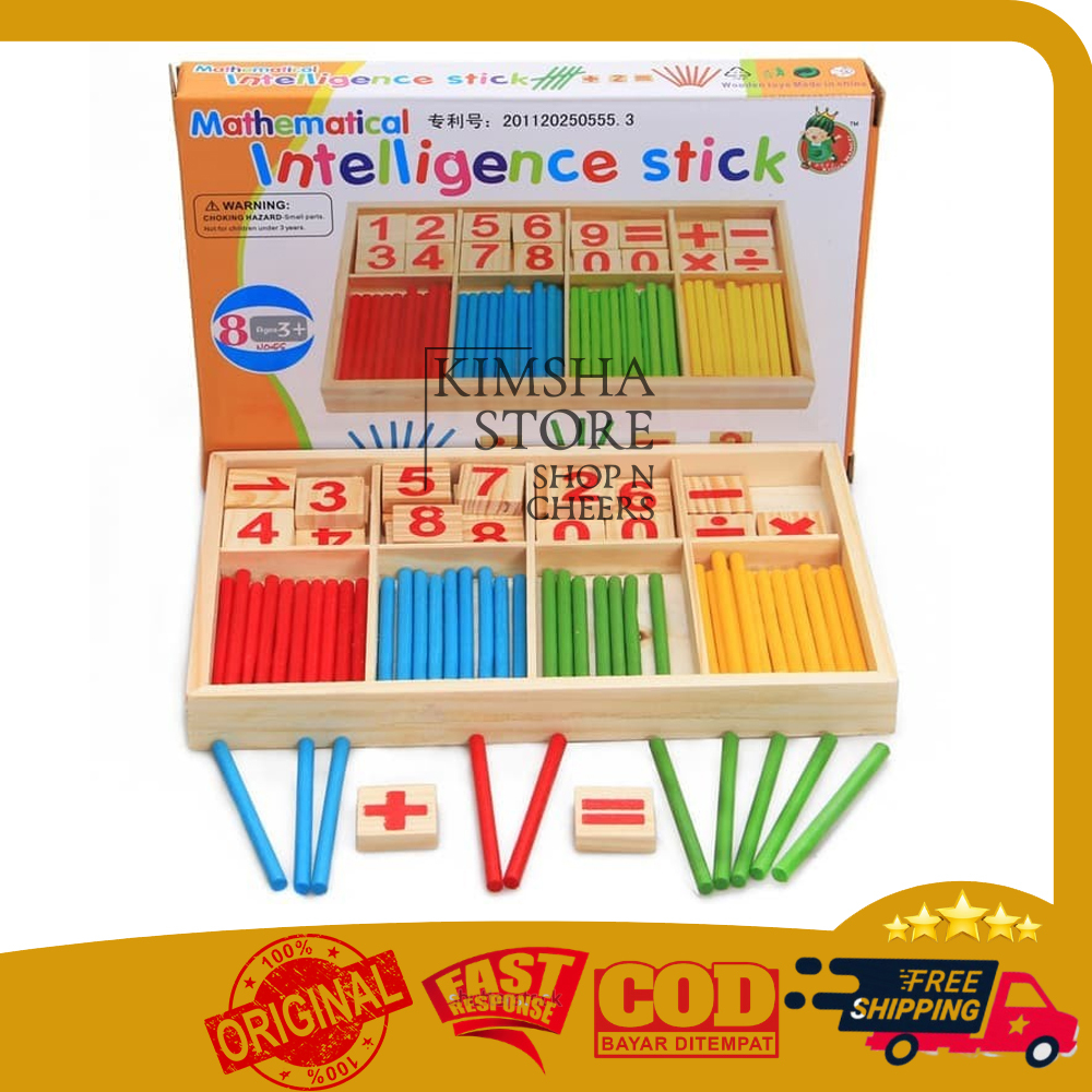 Jual Mathematical Intelligence Stick Educational Toys Wooden Mathematic ...