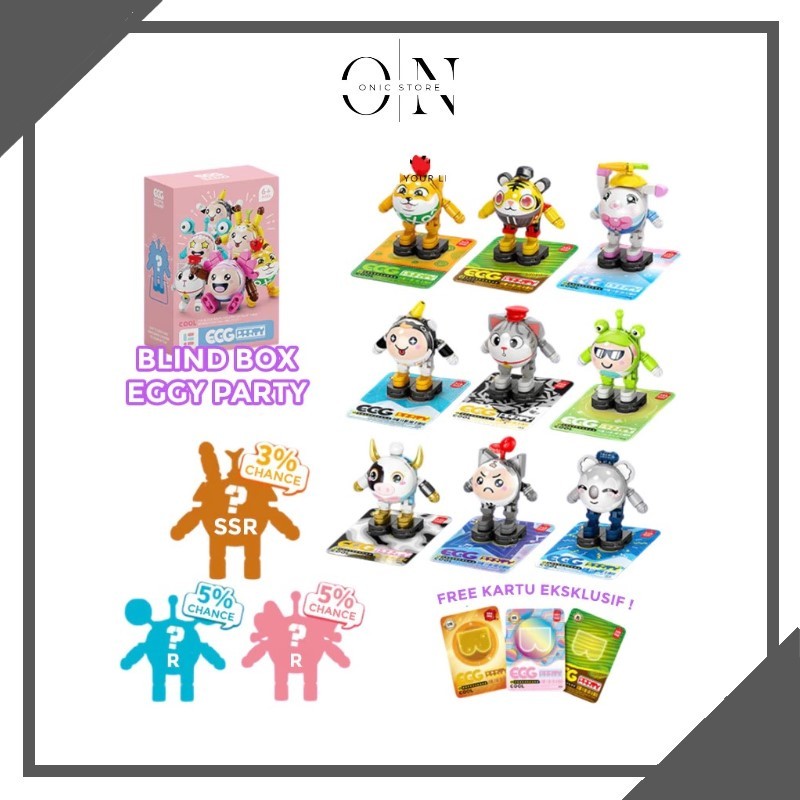 Jual ONIC EGGY PARTY BRICKS BLIND BOX / SURPRISE BOX Mainan Balok Susun ...