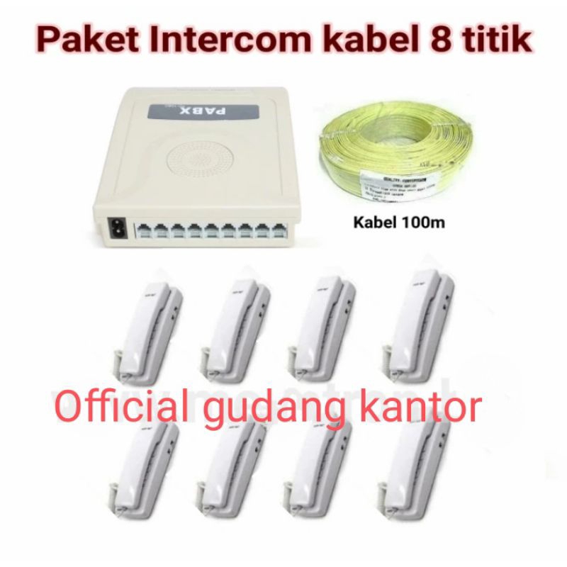 Jual Paket Intercom Kabel 8 Titik Pesawat Semua Bisa Komunikasi ...