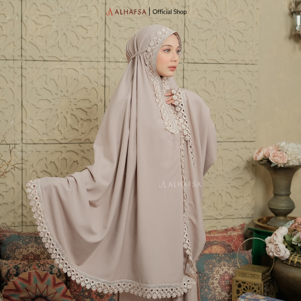 ALHAFSA - Mukena Dewasa Ameena Renda Katun Premium 2in1