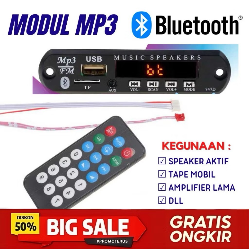 Jual TrendTik Modul MP3 Bluetooth Plus FM Radio Pemutar Lagu Musik MP3 ...