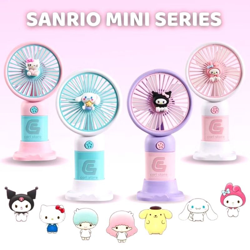 KIPAS ANGIN MINI KARAKTER SANRIO KUROMI MELODY CINNAMOROL BUNGA DAN BUAH/ HANDY MINI FAN/ KIPAS ANGIN PORTABLE MULTIFUNGSI