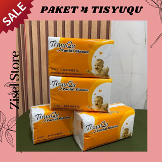 Jual (PAKET 4 PCS) TISSUE FACIAL TISYUQU 200 SHEETS 2PLY TISSU HALUS ...