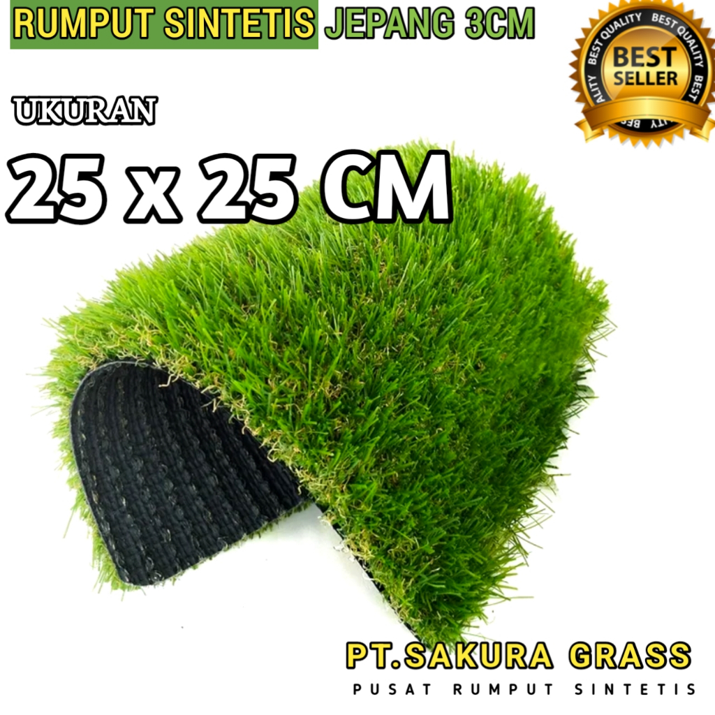 Jual PROMO RUMPUT SINTETIS TIPE JEPANG UKURAN 25X25 CM TEBAL 3 UNTUK ...