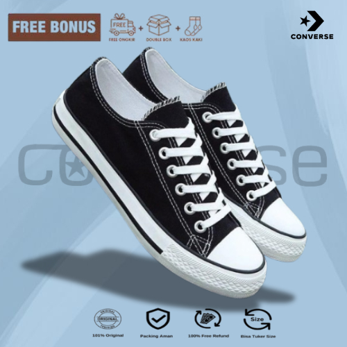 Jual sepatu sneakers converse all star hitam putih sepatu sekolah wanita pria Shopee Indonesia