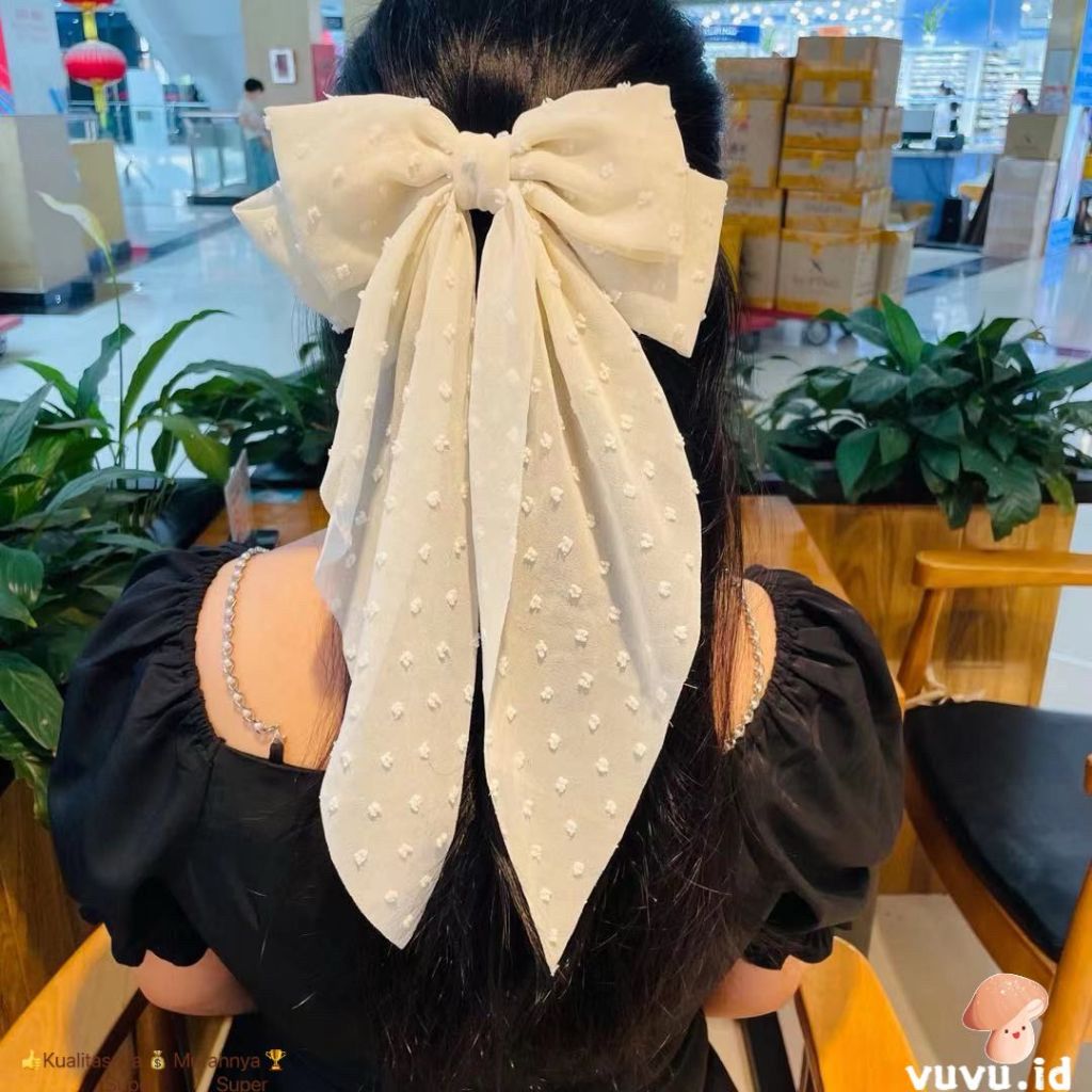 Jual Jepit Rambut Pita Besar Wanita Korea Panjang / Pita Rambut Fashion ...