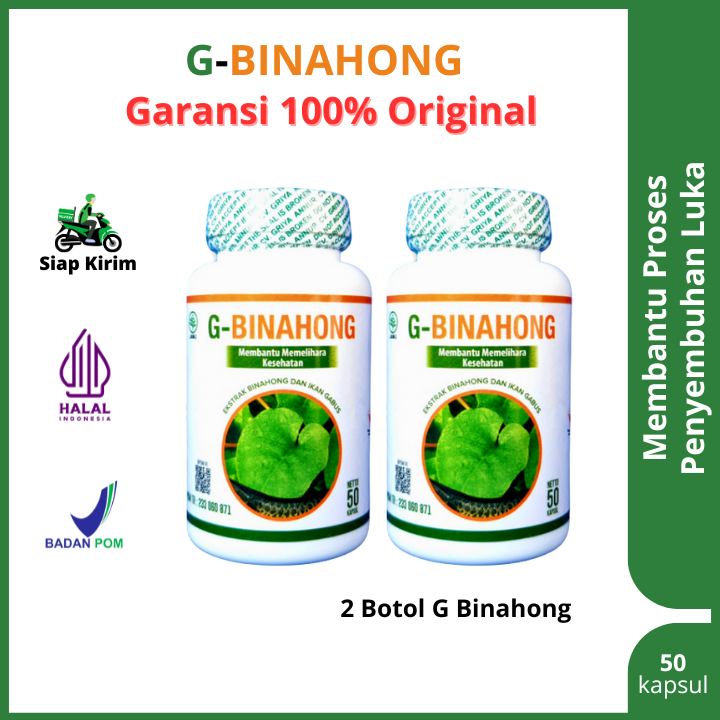 2 Botol G Binahong Kapsul 100% Original Asli Daun Binahong Ekstrak Plus Albumin Ikan Gabus