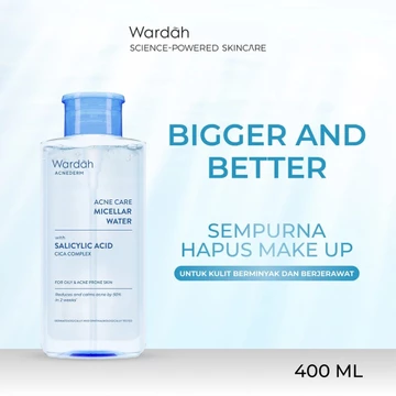 WARDAH MICELLAR WATER SERIES ( 100 240 400 Ml ) Pembersih Make Up Wajah Acnederm Nature Daily