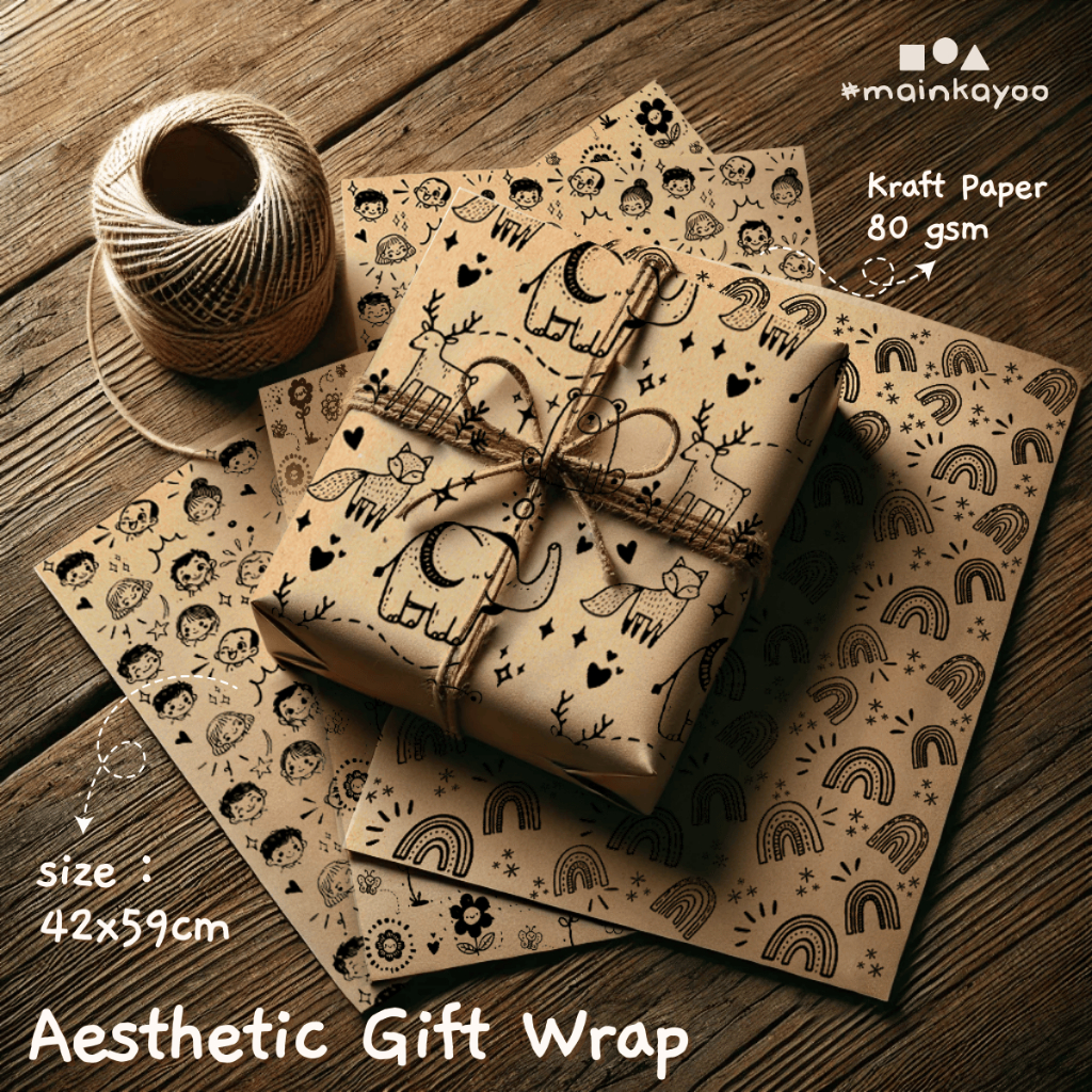 Jual Kertas Kado Aesthetic Kraft Paper - Gift Wrap Aesthetic - Kertas ...