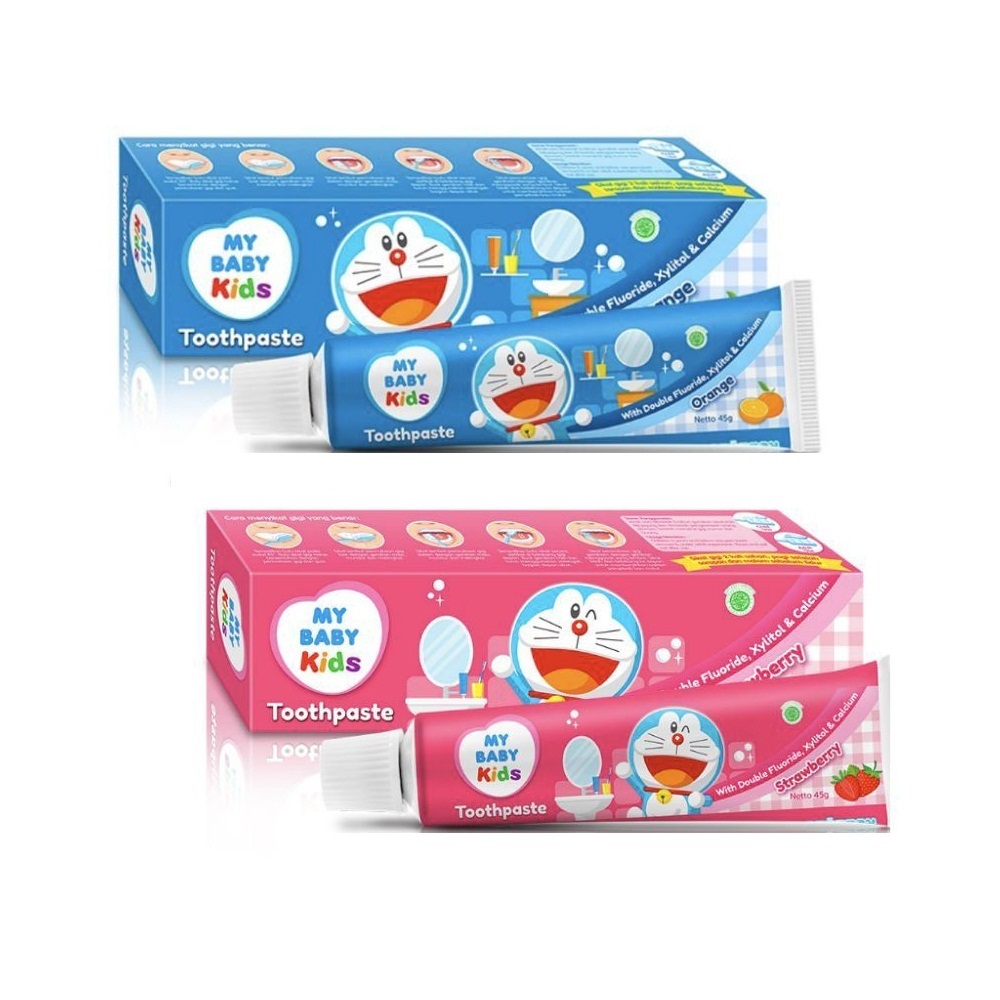 Jual MY BABY KIDS TOOTHPASTE DORAEMON PASTA GIGI STRAWBERRY ORANGE BIRU ...