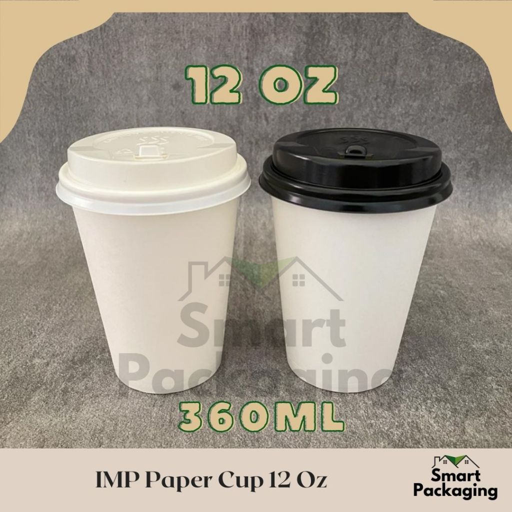 Jual [ISI 50 PCS] IMP Paper Cup 12 Oz / Gelas Kertas 360ml Sekali Pakai ...