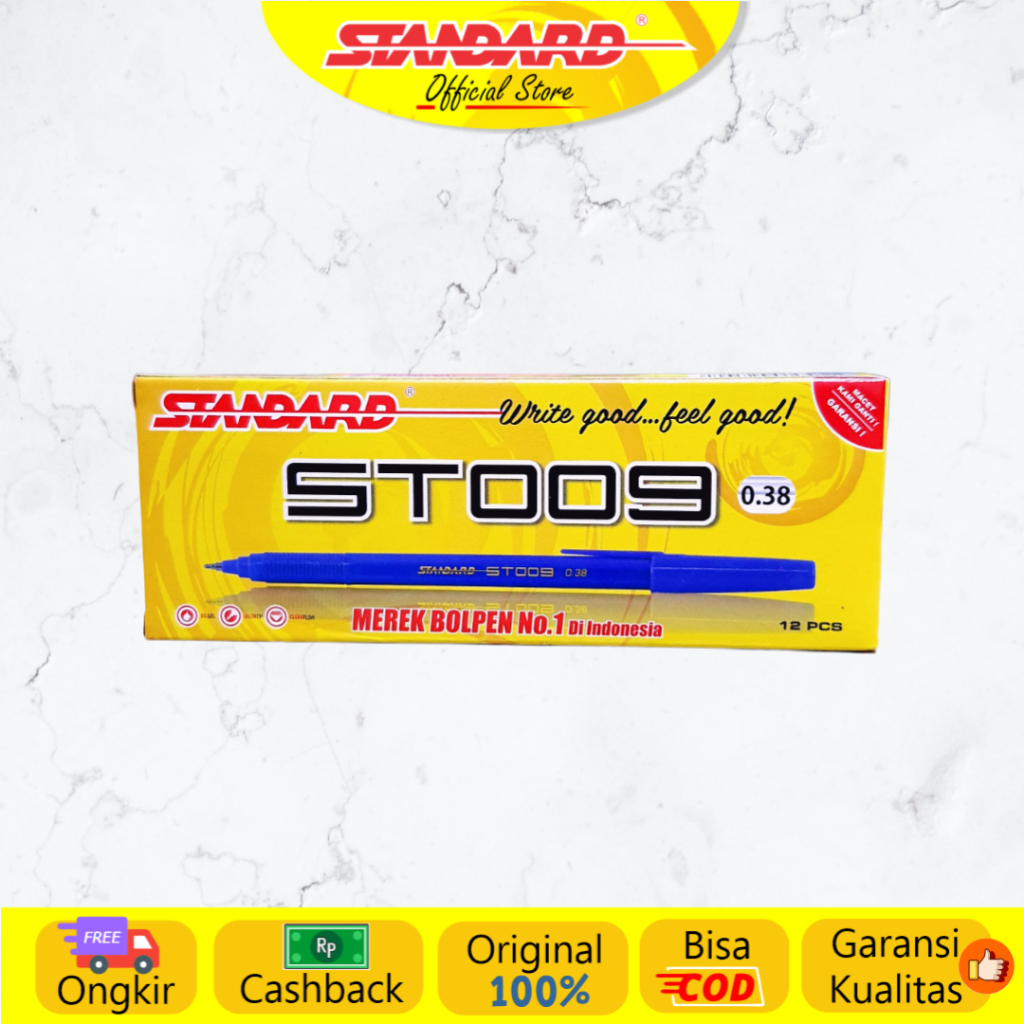 Standard - Pulpen ST009 Ceramic Ball 0.38 / 0.5  ( Alat Tulis / Pen / Ballpoint / Pena ) (5)