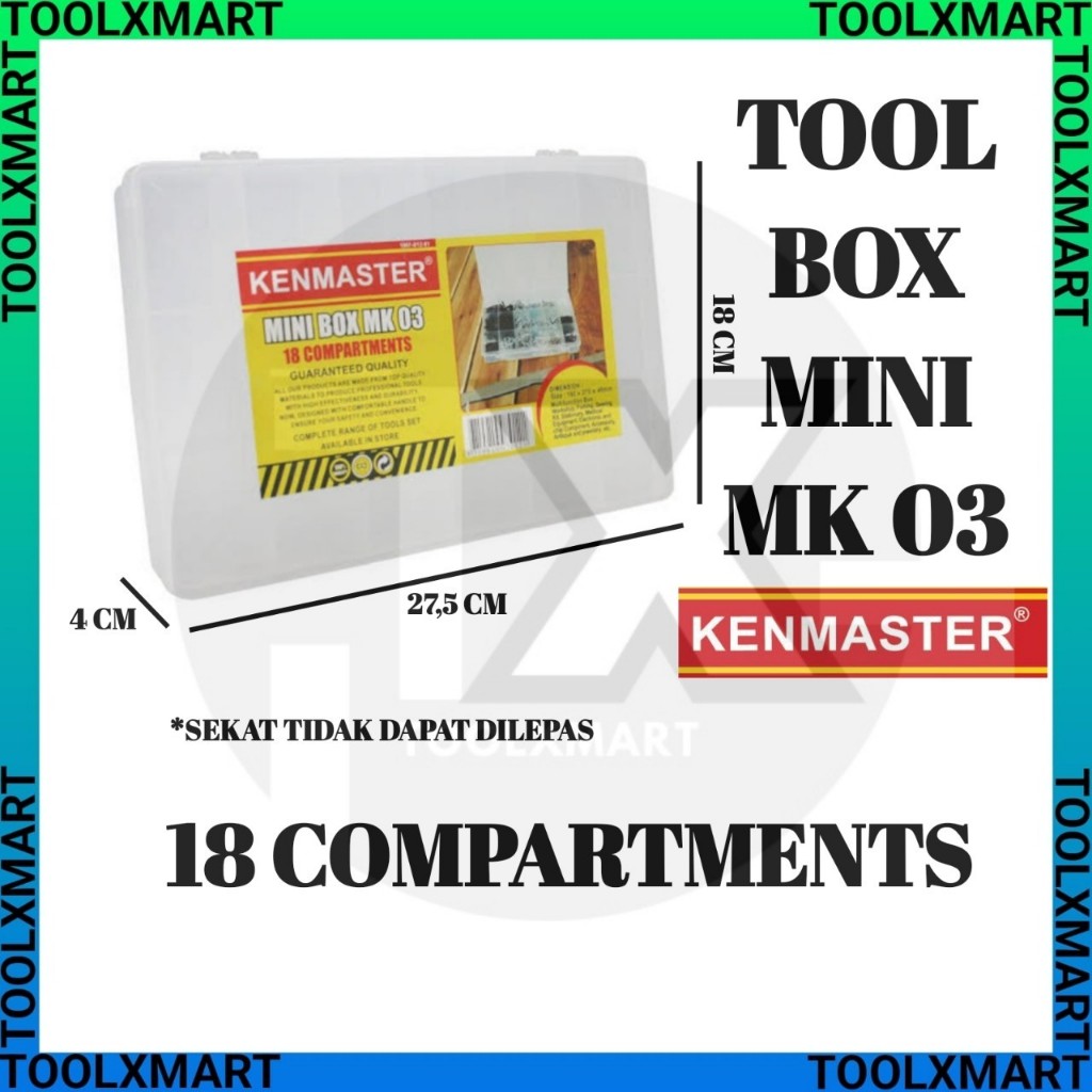 Jual Mini Tool Box MK 03 Kenmaster 18 compartmen / Mini Tool Box ...