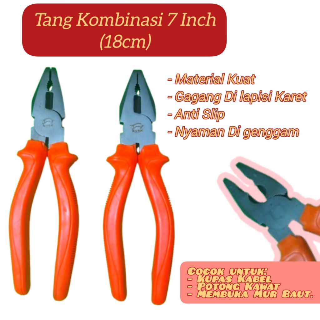 Jual Tang Kombinasi 7 inch Tang Combination Piler Tang Kupas Jepit ...