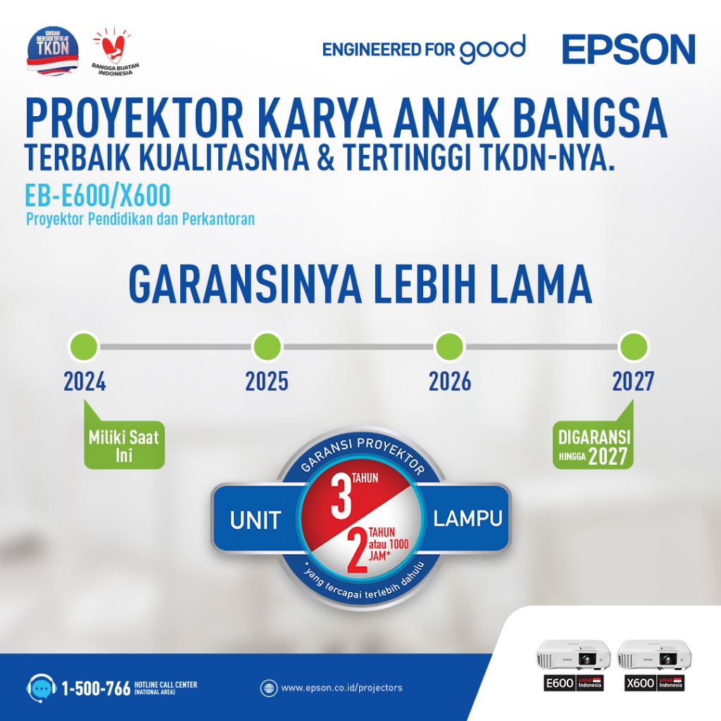Projector Epson EB X600 TKDN XGA 3600 Lumens HDMI 3 LCD (6)