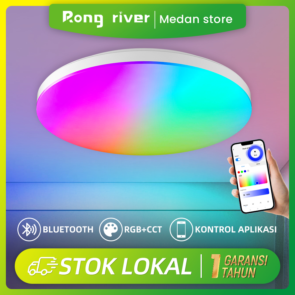 Jual RONG RIVER [Medan] 36W Lampu LED Plafon 3Warna+APP Lampu Plafon