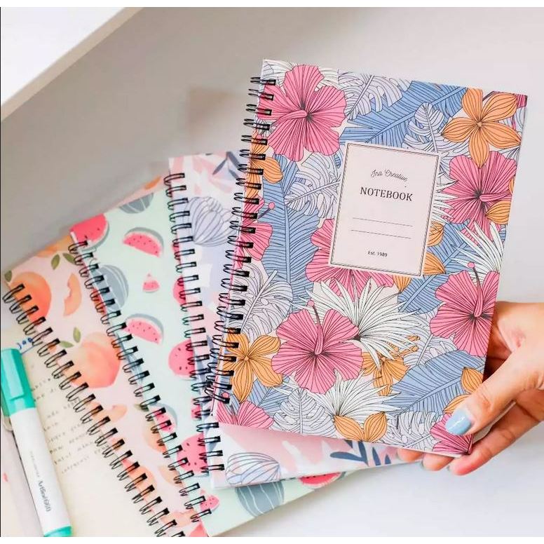 Jual Notebook Spiral A5 Hardcover Flower Fruit INA CREATIVE | Buku ...