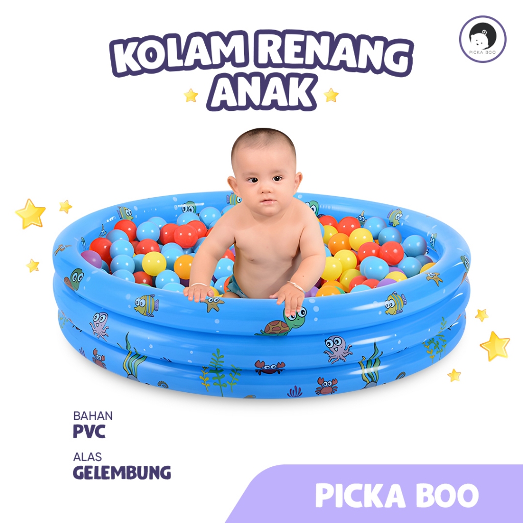Jual PICKA BOO Kolam Renang Anak 130 cm dengan Alas Empuk | Shopee ...