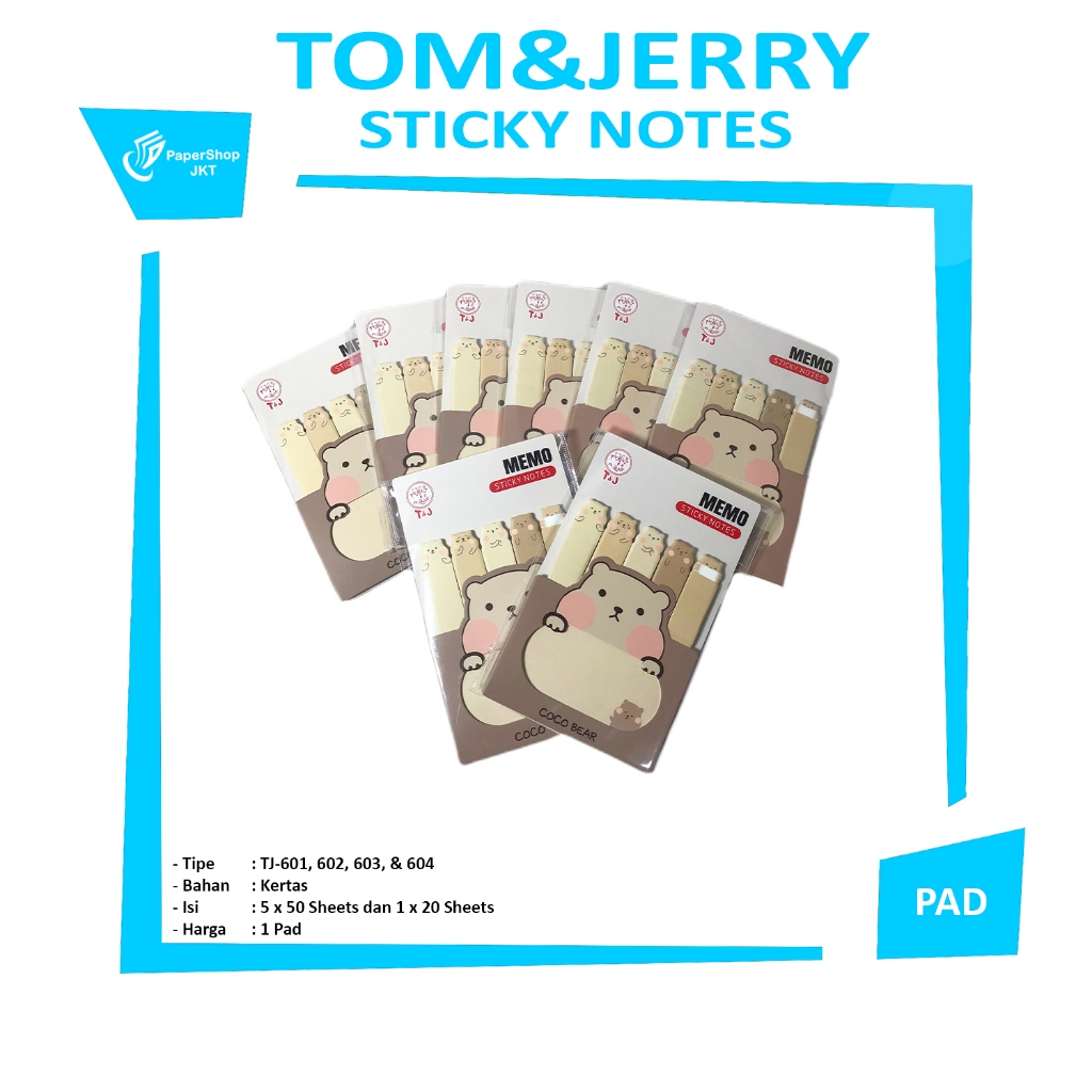 Jual TOM & JERRY - Memo Sticky Notes Animals TJ-601-602-603-604 - PAD ...
