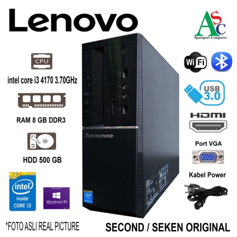 Jual CPU Pc Lenovo Slim Intel Core I3 Gen 4 Ram 8GB HDD 500GB | Shopee ...