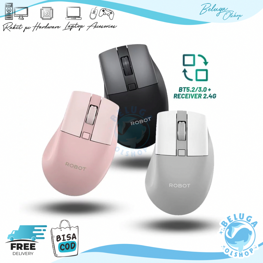 Jual ROBOT M355 Silent Click Wireless Mouse Bluetooth | Shopee Indonesia