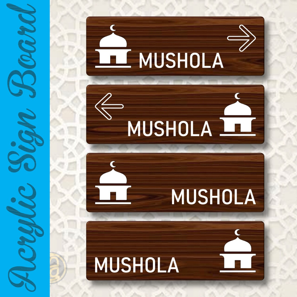 Jual Mushola Sign Board Akrilik - Papan Rambu Petunjuk Arah / Nama ...