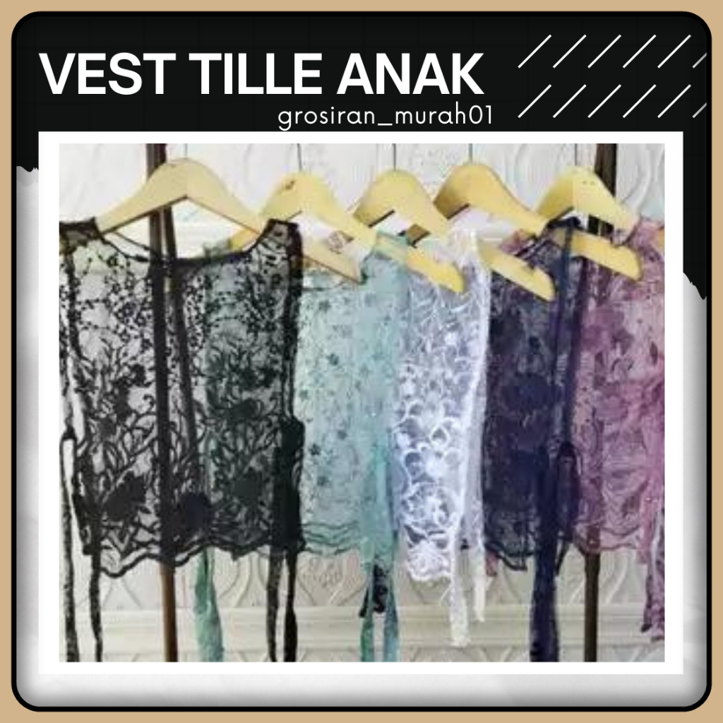 Jual ROMPI Outer Rompi Perempuan Korean Style VEST TILLE ANAK Tile Tali ...