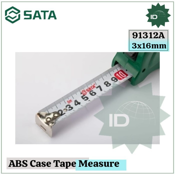 Jual METERAN SATA 3 METER X 16 MM 91312A ABS CASE TAPE MEASURING SATA ...