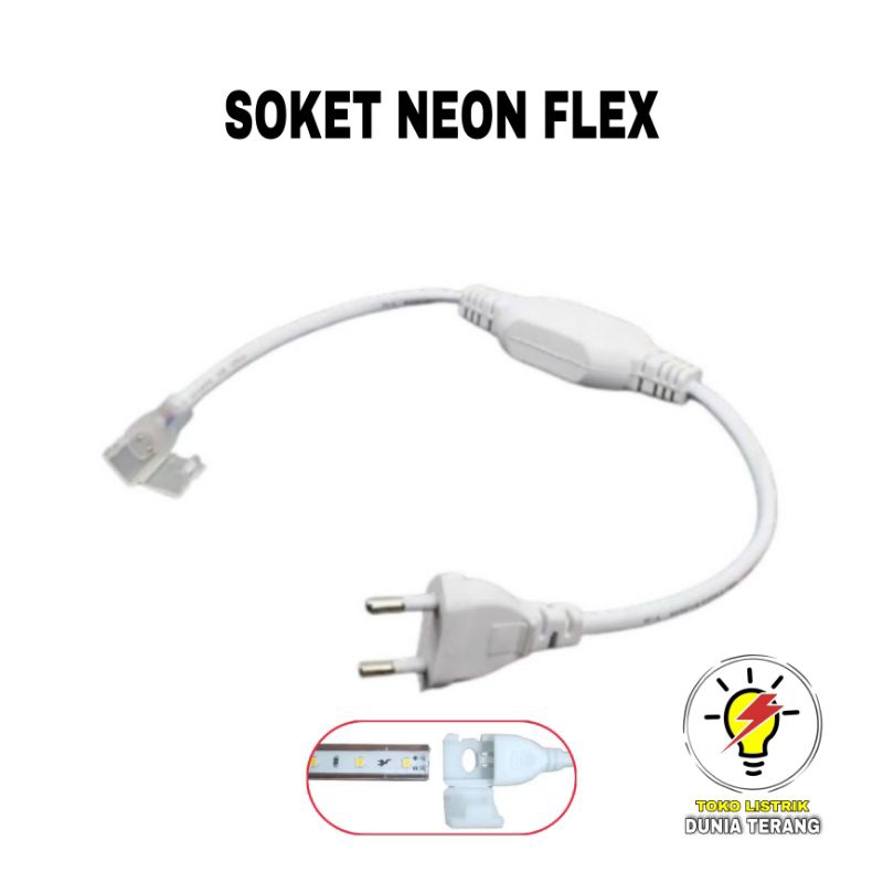 Jual SOKET COLOKAN SOCKET NEON FLEX SELANG 220V ADAPTOR LAMPU STRIP ...