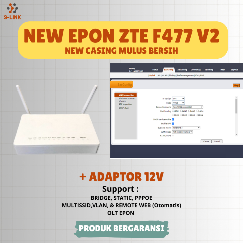 Jual NEW ONT EPON F477 V2 Dengan Adaptor | Shopee Indonesia