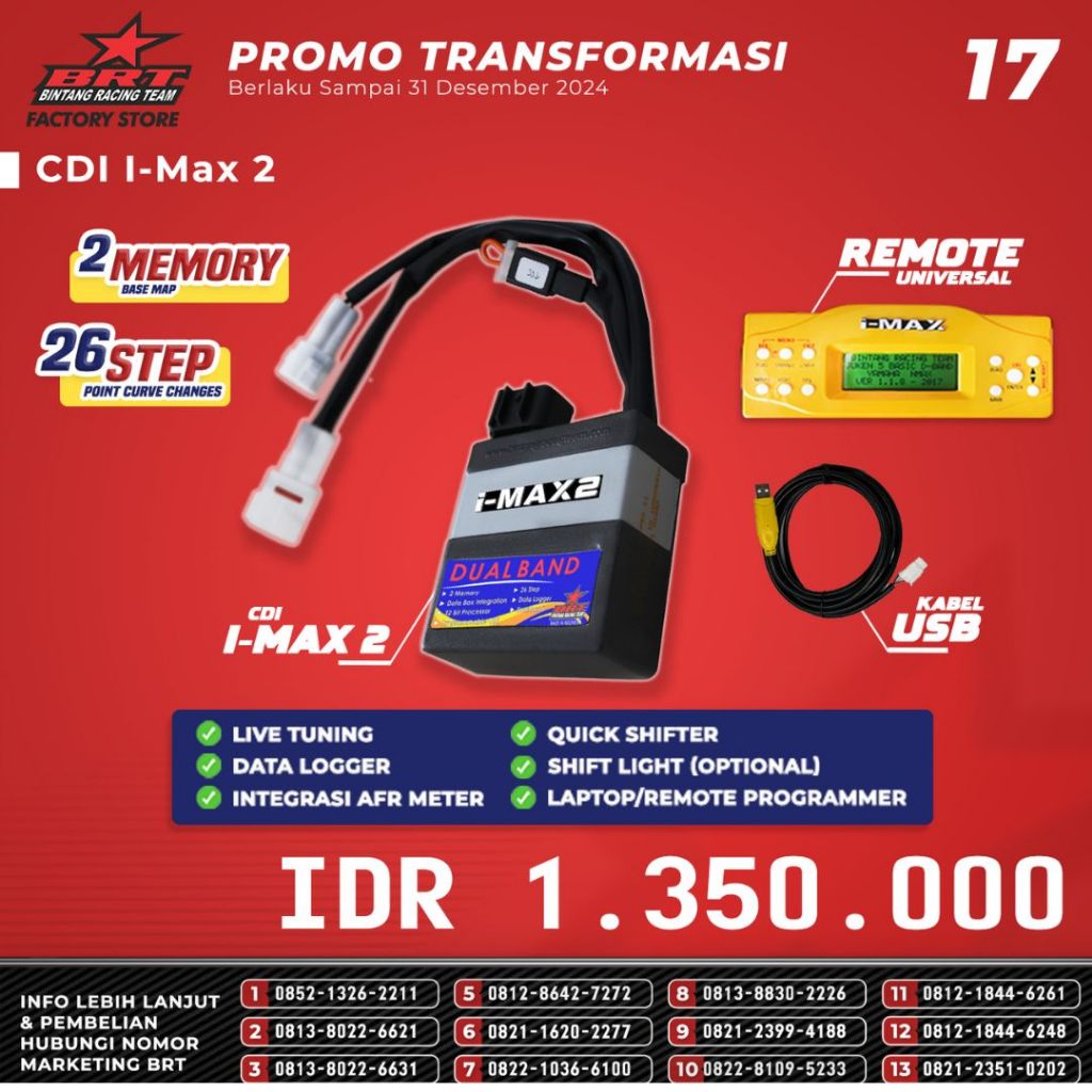 Jual CDI I-MAX IMAX 2 DUALBAND BRT 26 STEP 2 MEMORY PLUS REMOTE FIZR DC ...