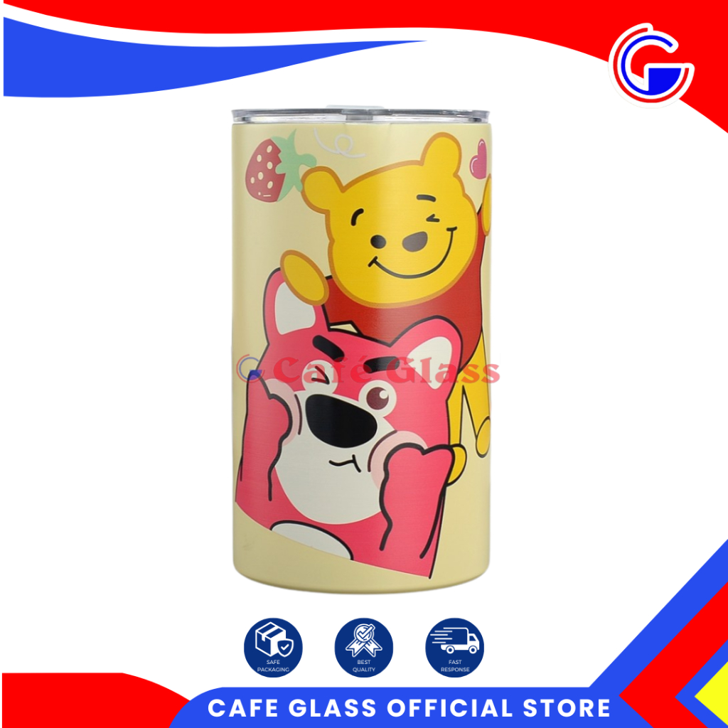 Tumbler Anak Anti Tumpah / Botol Minum Lucu 400Ml (1196) - Disney, Lotso, Doraemon, Pooh