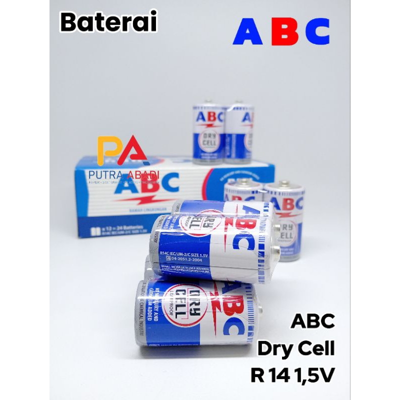 Jual Dua Pcs Baterai ABC Size C R14C IEC 1,5V | Shopee Indonesia