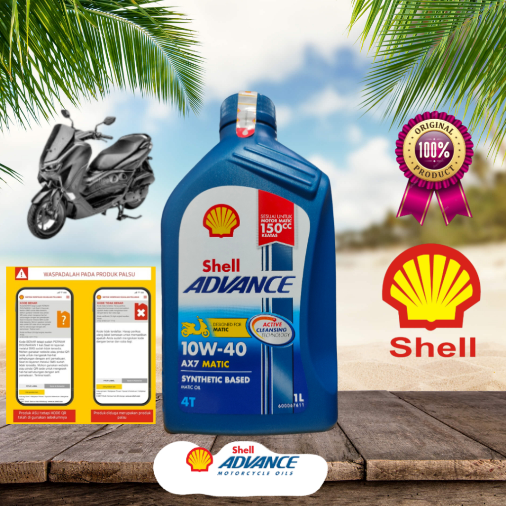 Jual OLI MESIN SHELL ADVANCE AX7 MATIC SAE 10W 40 1 LITER | Shopee ...