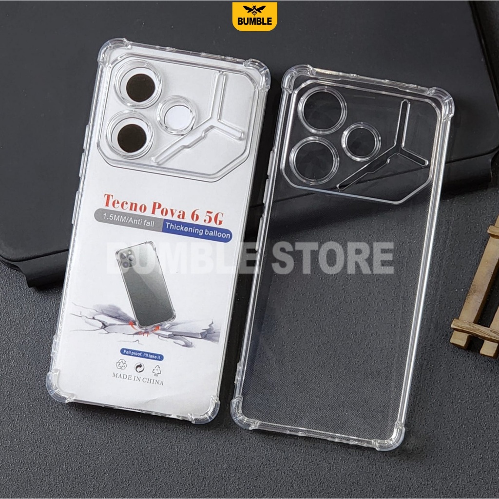 Jual Bumble Softcase Anticrack Tebal Case Bening Tecno Pova G