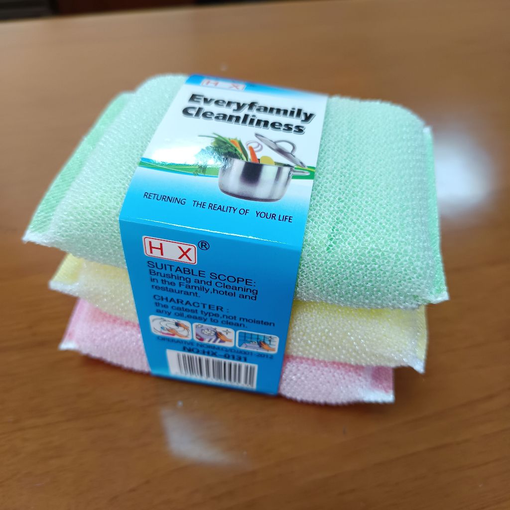 Jual Sabut Sponge Cuci Piring HX Isi 3 Pcs Tebal | Shopee Indonesia