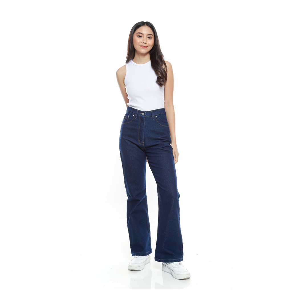 Jual Dixie Flared Jeans Dark Blue | Flare Jeans | Jeans High Waist ...