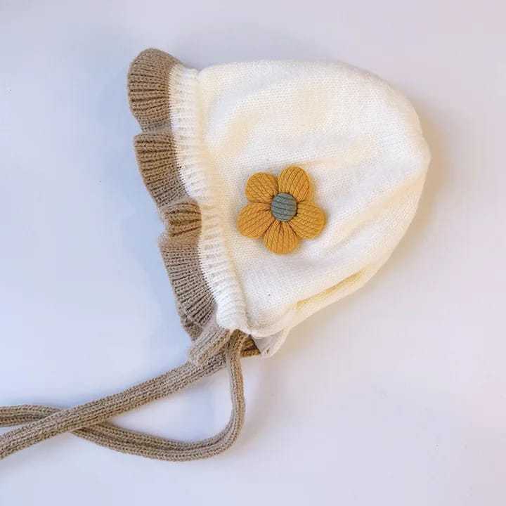 Jual Topi Kupluk Renda Bayi kombinasi 2 Warna motif Bunga Ada Tali ...