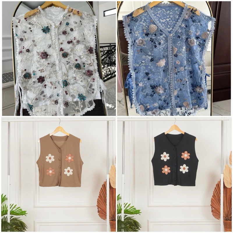 Jual READY STOCK Vest Rompi Kekinian Vest Tille Garden Vest Brukat 
