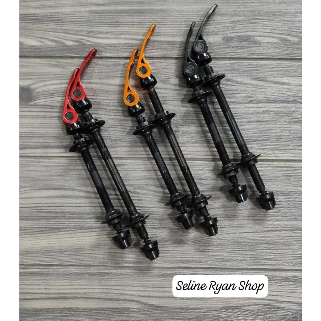 Jual As Roda Quick Release Sepeda Depan Belakang Set 3 Warna Hitam ...