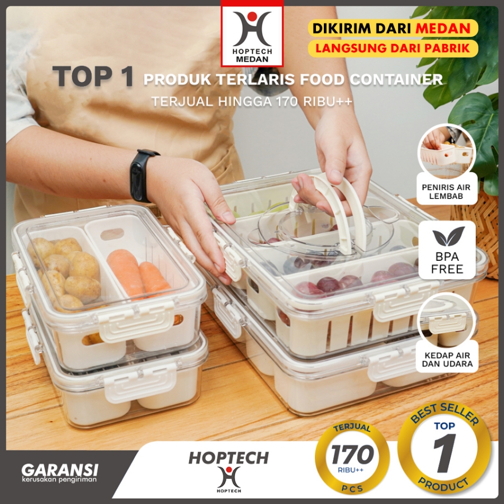 Jual Hoptech MD Kotak Penyimpanan Makanan Wadah Sayur Dan Buah Tempat ...